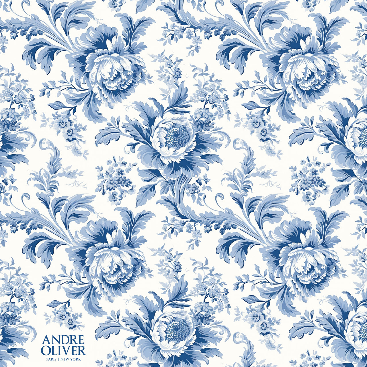 Toile French Floral Scarf